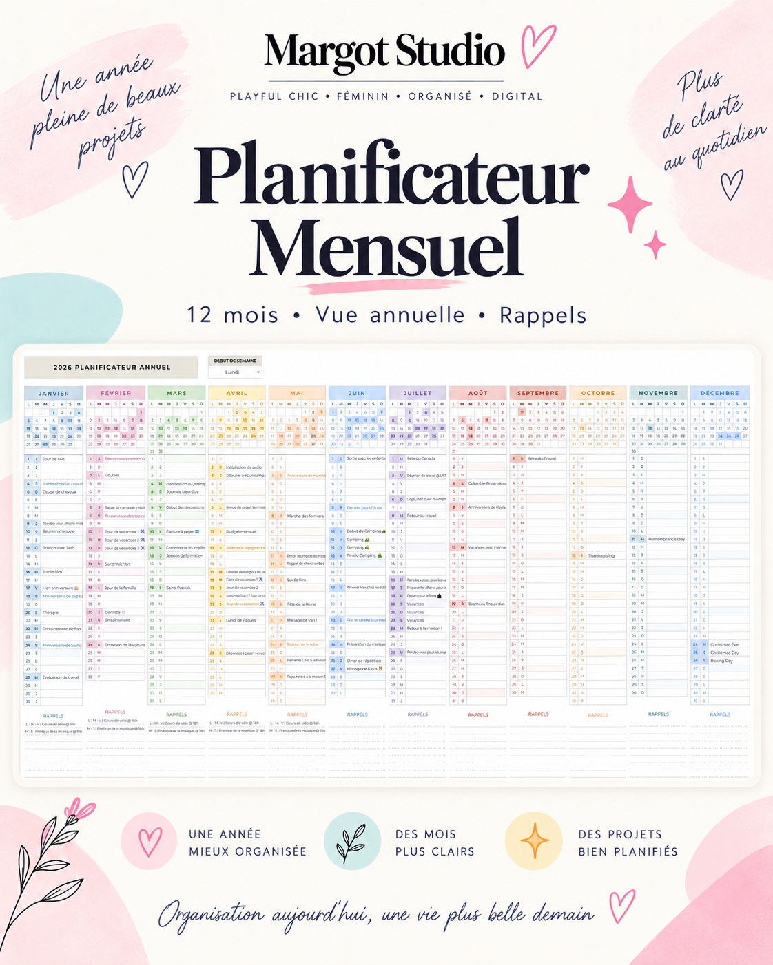 Planificateur mensuel